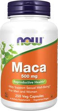 NOW Foods Supplements, Maca (Lepidium meyenii) 500 mg, For Men and Women, Reproductive Health*, 250 Veg Capsules