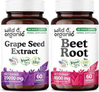 Wild & Organic Grape Seed Extract 60 Capsules & Beet Root 60 Capsules