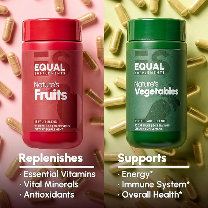 Fruits and Vegetables Capsules | 2 Month Supply | GMP Certified-Manufactured in US | Fruit and Veggies Supplement for Balance | of Nature, Fruit and Vegetable Capsule for Adults