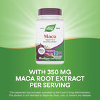 Nature's Way Maca Standardized Extract, Supports a Healthy Libido*, Standardized to 0.6% Glucosinolates, Non-GMO Project Verified, 60 Vegan Capsules (Packaging May Vary)