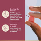 Nature's Bounty Optimal Solutions Advanced Hair, Skin and Nails Pectin Gummies, 2X Biotin Per Serving, No Stick Gummy, Vegetarian Formula, Strawberry Flavor, 200 ct, 100 Total Servings (Pack of 2)