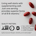 Sports Research® Vitamin B-Complex - Full Spectrum of B Vitamins with Methylated B12 & Folate - Gluten Free · Plant-Based · Non-GMO · Vegan-Friendly Formula - 120 Veggie Softgels