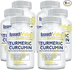Research Verified Turmeric Curcumin Supplement with Black Pepper (BioPerine) - High Potency Curcumin -Antioxidant, Joints & Daily Wellness - 60 Vegan Turmeric Capsules - Made in USA - 6 Month Supply