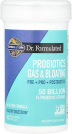 Garden of Life Dr. Formulated Pre, Post & Probiotics Gas & Bloating Once Daily 3-in-1 Complete Prebiotics, Postbiotics & Probiotics – 50 Billion CFU, Non-GMO, Gluten-Free, 30 Day Supply