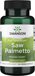 Swanson Saw Palmetto Full Spectrum Herbal Supplement for Men Seeking Prostate, Hair, and Urinary Health Support - 540 mg (100 Vegan Capsules)