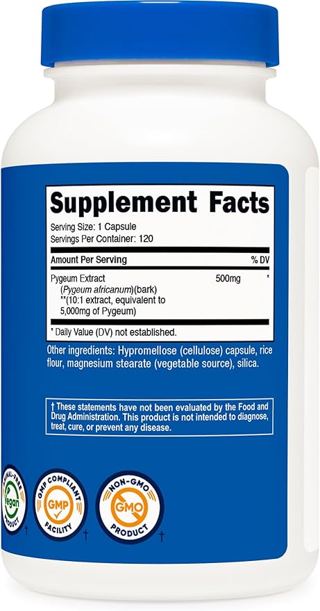 Nutricost Pygeum Extract 120 Capsules for 120 Servings - Veggie Capsules, Non-GMO, Gluten Free, Vegetarian Friendly (Pack of 2)