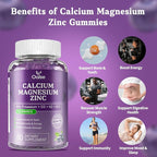(2 Pack) OALSE Calcium Magnesium Zinc Gummies with Vitamin D3 & K2-High Absorption Magnesium Glycinate-Muscles, Immune & Sleep Support-Sugar Free- Blueberry Flavored-120 Counts