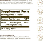 Solgar Folic Acid Tablets, 400 mcg, 250 Count