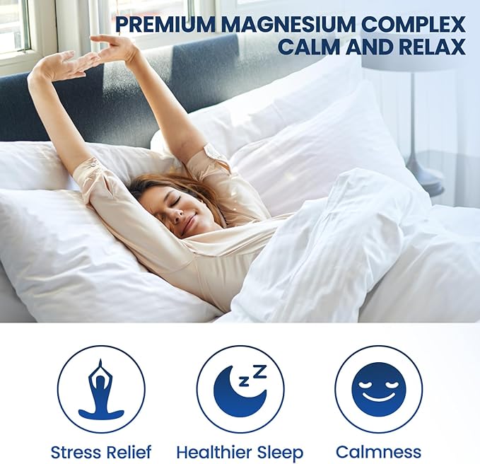 Magnesium Glycinate Liquid Drops 500mg - Triple Magnesium Complex Supplement with Citrate, Malate, Ashwagandha, L-Theanine, Vitamin B6 for Sleep, Mood, Stress Relief, Muscle, Mango Flavor 2 Fl Oz