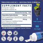 NAD Supplement - NMNH Alternative with Trigonelline HCL 500mg & Resveratrol - NAD+ Precursors Plant Extraction - Support Cellular Energy & Healthy Aging & Brain for Women & Men - 90 Capsules