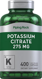 Piping Rock Potassium Citrate Supplement | 275 mg | 400 Capsules | Non-GMO, Gluten Free