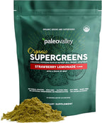 Paleovalley Organic Supergreens - Organic Greens Powder Superfood for Immune Support - Paleo Green Powder Blend - 30 Servings - 23 Superfoods - Gluten Free, No Cereal Grasses, Soy or Grain