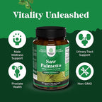 Extra Strength Saw Palmetto Extract - Advanced Herbal Complex for Hair Health and Urinary Support with Plant Sterols & Flavonoids - Potent Herbal Supplement with 500mg per Serving - 100 Count