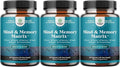 Natural Mind and Memory Supplement for Increased Mental Performance and Clarity Supports Brain Function Made with Pure Green Tea Extract DMAE Bitartrate and Vitamins - 60 Count - 3 Pack