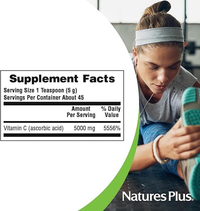 NaturesPlus Vitamin C Micro-Crystals - 8 oz - Antioxidant - Supports Immune Health & Overall Well-Being - Vegan, Gluten Free - Approx. 45 Total Servings
