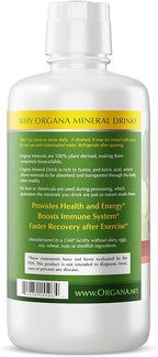 Organa Trace Minerals - Liquid Colloidal Minerals Supplements - Plant Derived for Maximum Absorption - Colloidal Minerals Liquid for Wellness - 32 Ounces