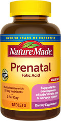 Nature Made Prenatal Multivitamin with Folic Acid, Vitamin & Mineral Supplement, Daily Nutritional Support, Prenatal Vitamins for Women, 250 Tablets, 250 Day Supply