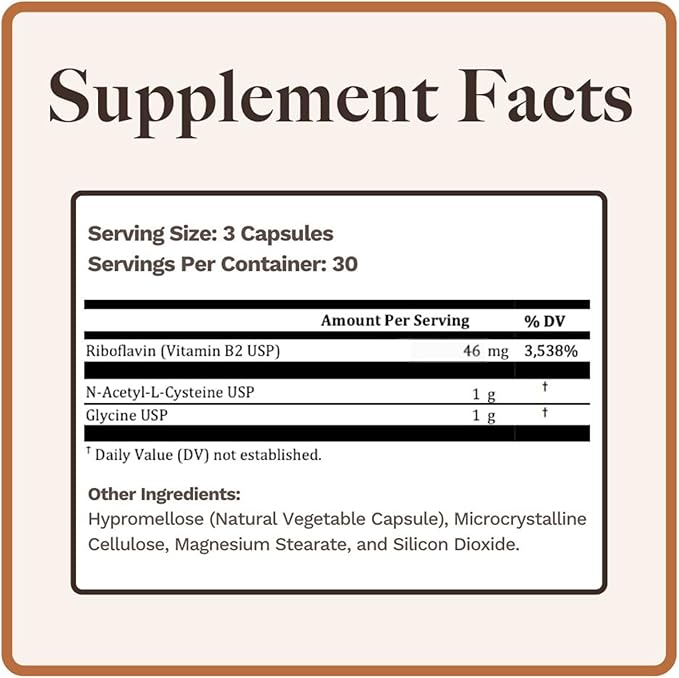 Utzy Naturals GlyNAC+ Supplement | 1,000mg of Glycine & NAC (N-Acetyl cysteine) | with Vitamin B2 Cofactor for Glutathione Production | 90 Capsules