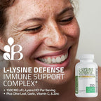 Bronson L-Lysine Defense Immune Support Complex 1500 MG L-Lysine Plus Olive Leaf, Garlic, Vitamin C and Zinc - Non-GMO, 250 Vegetarian Capsules