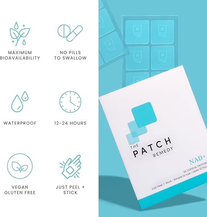 The Patch Remedy NAD+ Patch - NMN, Resveratrol, CoQ10, NAC, Astaxanthin, PQQ | 30 Patches