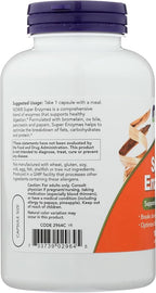 NOW Supplements, Super Enzymes, Formulated with Bromelain, Ox Bile, Pancreatin and Papain, Super Enzymes, 180 Capsules