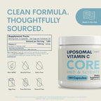 Core Med Science Liposomal Vitamin C, 1000mg - Physician Formulated Vitamin C Supplement for Immune Support, Collagen & Skin Health – 180 High Absorption Bioavailable Capsules, Made in USA