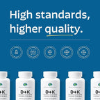 Earth's Splendor Vitamin D + K, 120 Capsules, Contains D 120mcg of Vitamin D3 and 90mcg Vitamin K2, 4 Month Supply