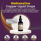 WellnessOne Liquid Copper Supplements - Bone Health & Immune Support Supplement - Copper Supplement Drops for Blood Cell Production & Collagen Formation for Kids, Men & Women - 1.67 fl oz