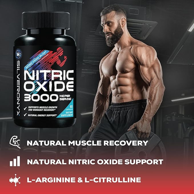Extra Strength Nitric Oxide Booster - 3X Strength L-Arginine AKG & Citrulline Malate - Men & Women Premium Pre Workout Nitric Booster - Natural Energy & Muscle Support, Bottled in USA - 60 Capsules