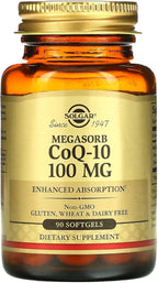 Solgar Megasorb CoQ-10 100 mg, 90 Softgels - Supports Healthy Aging - Coenzyme Q10 Supplement - Enhanced Absorption - Non-GMO, Gluten Free, Dairy Free - 90 Servings