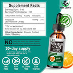 Potassium Citrate Liquid Drops,Potassium Supplement 1000mg Liquid Support Muscle Cramp Relief, Heart Health and Sleep,Highly Absorbable for Adults Women & Men, Vegan, 30 Servings