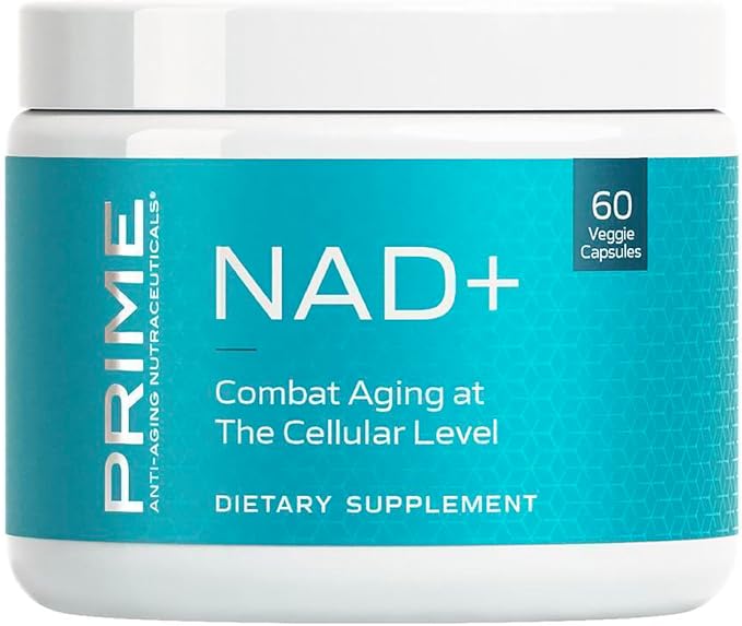 PRIME Anti-Aging Nutraceuticals NAD+ – Nicotinamide Riboside & Pterostilbene Supplement for Cellular Energy, Healthy Aging & Vitality, Vegan, Gluten-Free, 30 Servings