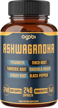 240 Capsules - 8 Month Supply - 7in1 with Fenugreek, Maca, Turmeric, Rhodiola, Ginger, and Black Pepper - Mood, Strength, Spirit and Energy Support Supplement
