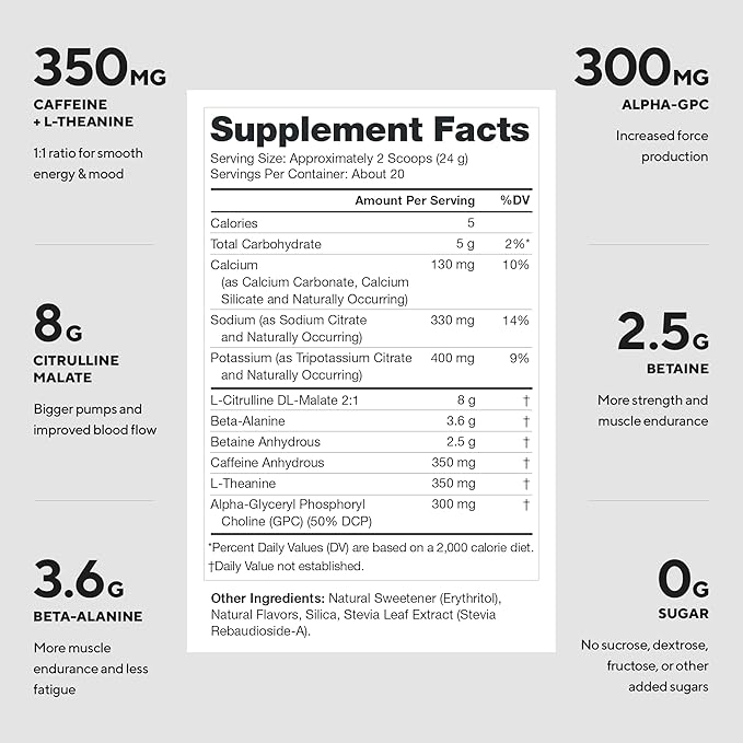 LEGION Pulse Pre Workout - All Natural Nitric Oxide Preworkout Drink to Boost Energy, Creatine Free, Naturally Sweetened, Beta Alanine, Citrulline, Alpha GPC (Arctic Blast)