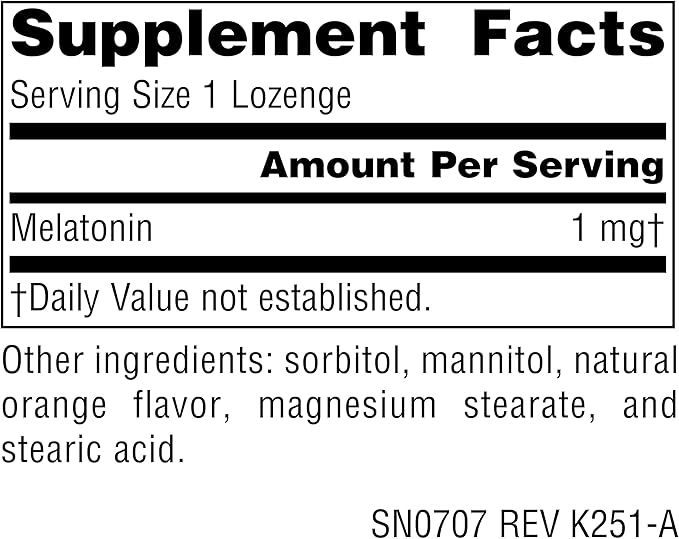 Source Naturals Melatonin, Helps Promote Sleep* - 1 mg - 200 Orange Flavored Lozenges