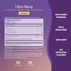 Natrol Ultra Sleep 3-in-1 100% Drug-Free Sleep Aid Blend with Melatonin, GABA & Botanicals, Dietary Supplement, Non-Habit Forming, 50 Gummies
