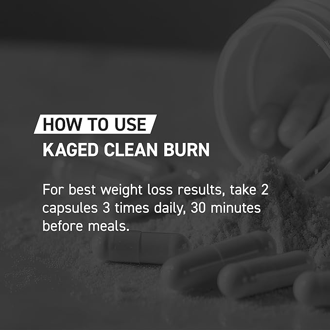 Kaged Clean Burn Capsules | Unflavored | Thermogenic Weight Management | Boost Metabolism | Stimulant & Caffeine Free | Supplements for Men & Women | 90 Servings