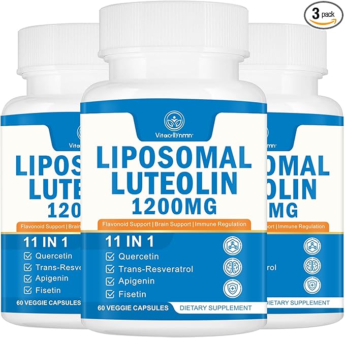 1200MG Liposomal Luteolin Supplement - Maximum Absorption, Antioxidant Boost for The Brain 180 Capsules