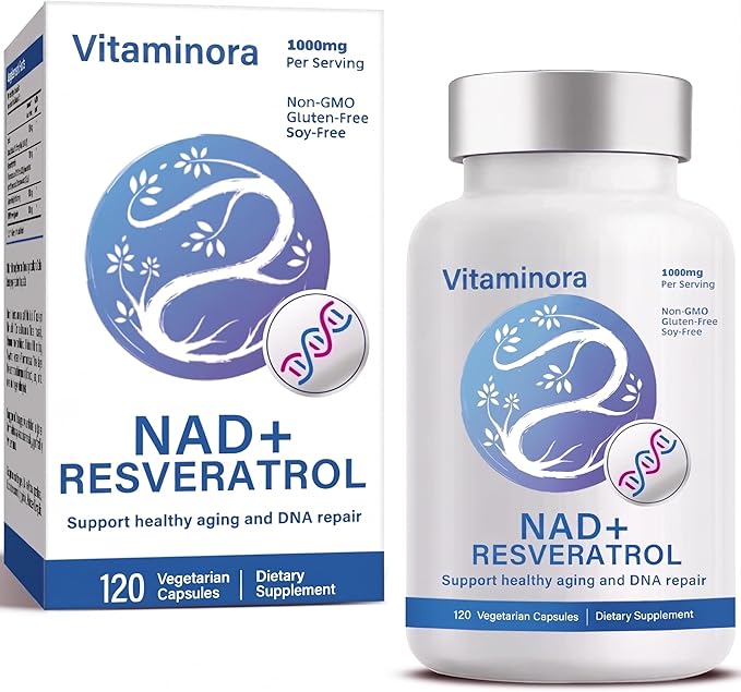 Liposomal NAD+ Supplement 500mg, Nicotinamide Adenine Dinucleotide for Cellular Energy and DNA Health, NMN Alternative for Healthy Aging and Focus, Enhanced Absorption, 120 Capsules, 2 Month Supply