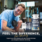 Mega Mineral – Complete Complex with Vitamin D, Calcium, Magnesium, Zinc, Potassium, Boron, Selenium, Chromium & Trace Minerals – Iron-Free – USA Made – 60 Tablets