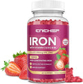 Iron Supplement for Women & Men Gummies, Multivitamin Blood Builder Iron Supplement with Folate Vitamin C B12 B6 Zinc for Adults & Kids - Energy Support - Strawberry Flavor, Vegan 60 Gummies