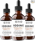 Lugols Iodine Solution 2% - 1 Year Supply - High Potency Liquid Oral Iodine Drops with Superior Absorption – Improves Overall Health & Energy for Women, Men, Kids - 2 fl Oz (Pack of 3)