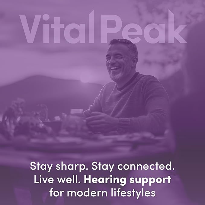 Vital Peak® Hearing Peak - Tinnitus Supplements - Ear Health Supplements for Ringing Ears with Magnesium, Ginkgo Biloba, Green Tea Extract, Niacin, Acetyl L-Carnitine Vegan Gluten Free - 120 Capsules