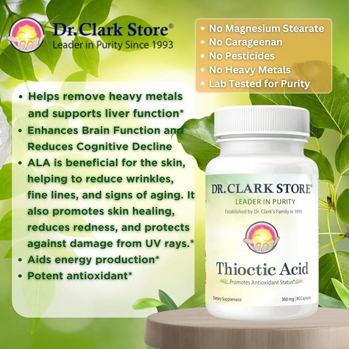 Dr. Clark Alpha Lipoic Acid (Thioctic Acid), 360 mg 90 Capsules