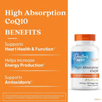 Doctor's Best High Absorption CoQ10 200mg with BioPerine Supplement - Coenzyme Q10 Caps for Heart Health & Antioxidant Support, CoQ10 200 mg for Women & Men, Non GMO - 180 Veg Capsules