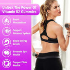 Vitamin B2 Gummies- Riboflavin 400mg with Magnesium & CoQ10 & Vitamins for Kids & Adults, Migraine Relief & Headache Relief - Strawberry Flavor, 60 Gummies