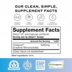 Muscle Feast Creapure Creatine Monohydrate Powder, Vegan Keto Friendly Gluten-Free, Mass Gainer, Muscle Recovery Supplement and Trusted Creatine for Muscle Growth, Creatine Powder, Unflavored, 2lb