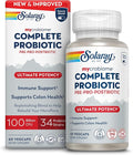 SOLARAY Mycrobiome Complete Probiotic Ultimate Potency - Pre and Probiotics for Women and Men Plus Postbiotic - 100 Billion CFU, 34 Strains - Vegan - 30 Servings, 60 VegCaps