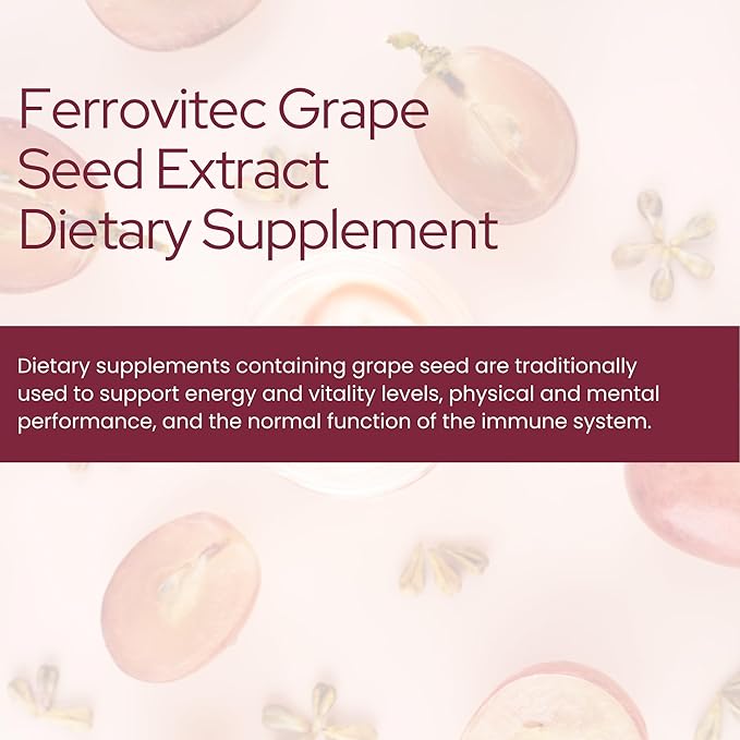 shiffahome FerroVitec Capsules 710 mg – 60 Capsules | Grape Seed Extract with Herbal Blend, Vitamins & Minerals | Plant-Based Dietary Supplement