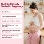 Gentle Iron Supplement for Women Anemia: Slow Release Iron Pills Clinically Shown to Support Iron for Prenatal Pregnant Patented SunActive Tech, with Folic Acid, B12, Vitamin C & B6, 18 mg, 20 Tablets
